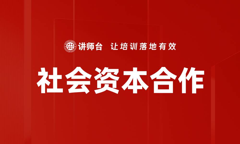 文章社会资本合作：推动经济发展的新动力与机遇的缩略图