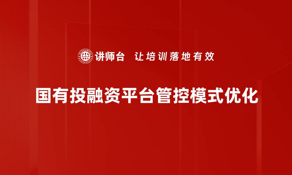 国有投融资平台管控模式优化