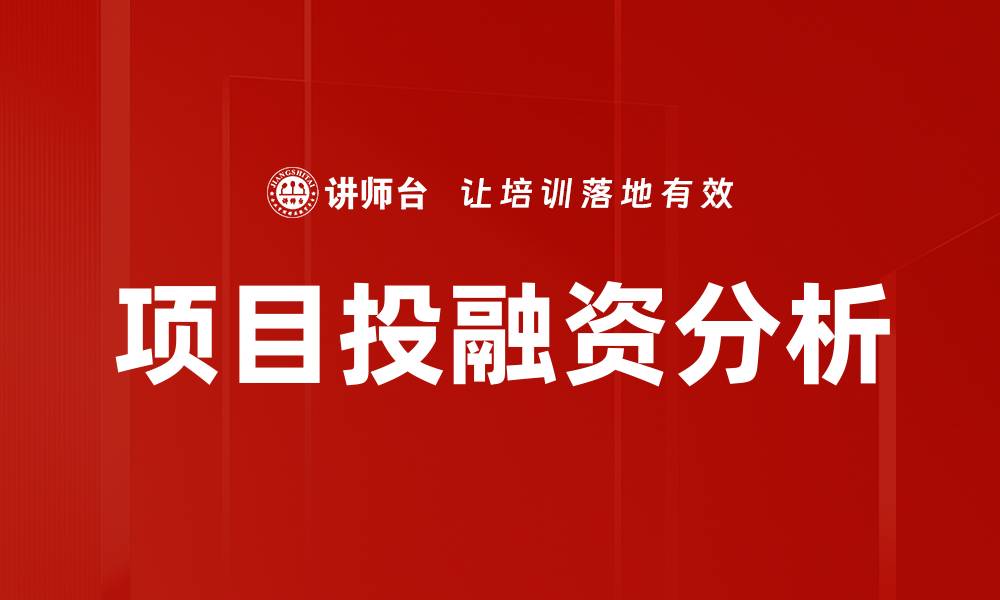 文章项目投融资分析：提升投资决策的关键因素解析的缩略图