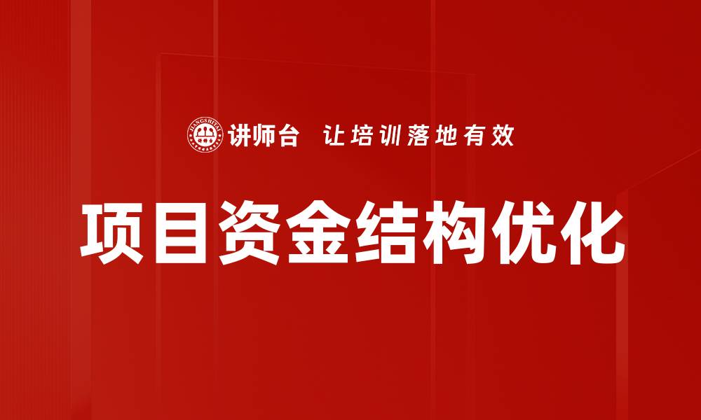 文章优化项目资金结构提升投资回报率的有效策略的缩略图