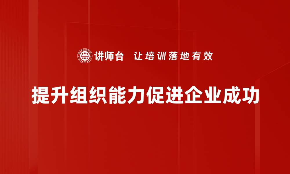 提升组织能力促进企业成功