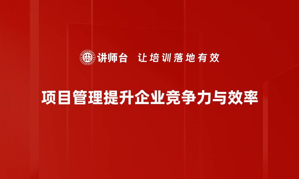 项目管理提升企业竞争力与效率