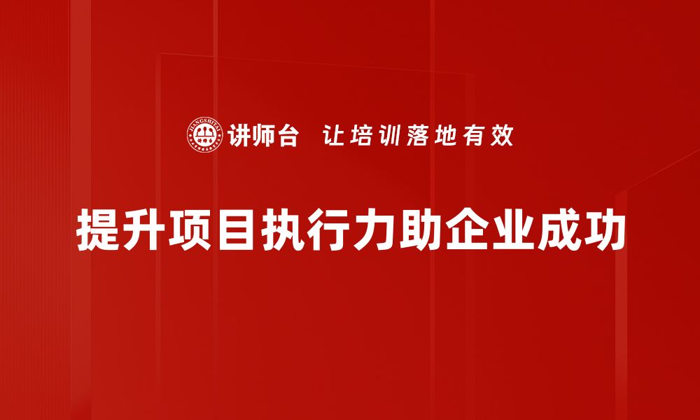 文章提升项目执行力的五大关键策略与实战技巧的缩略图