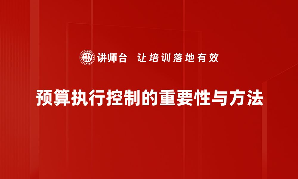 文章全面解析预算执行控制的重要性与实用策略的缩略图