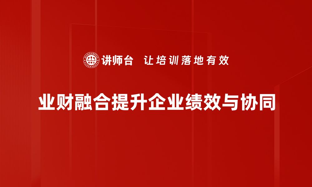 文章业财融合策略助力企业高效管理与决策优化的缩略图