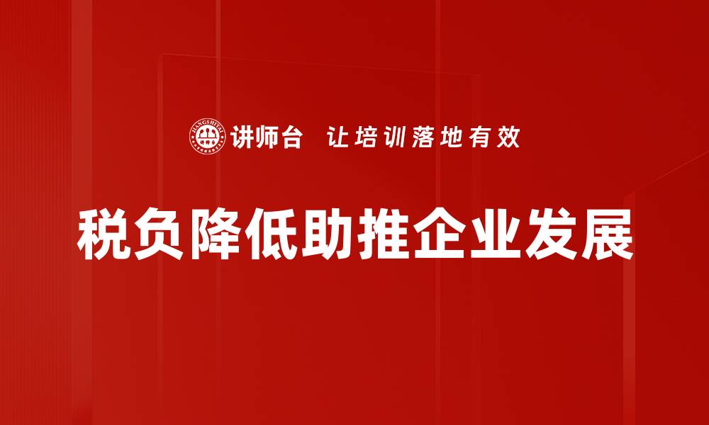 文章税负降低带来的经济红利与企业发展机遇的缩略图