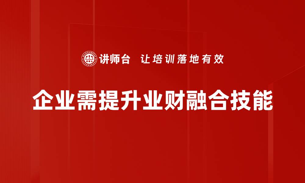 文章提升业财融合技能，助力企业智能决策与发展的缩略图