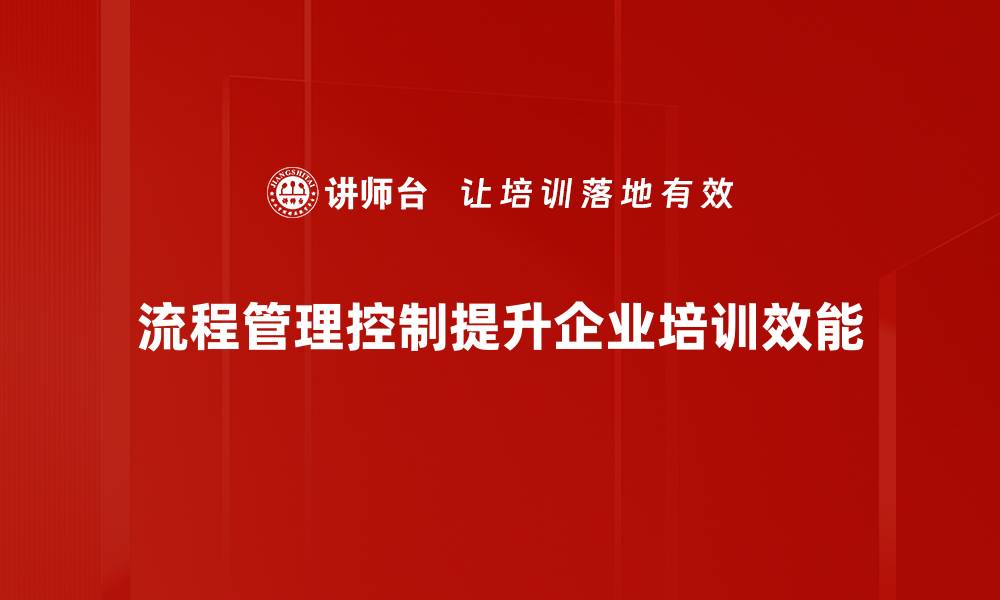 文章提升企业效率的流程管理控制方法探讨的缩略图