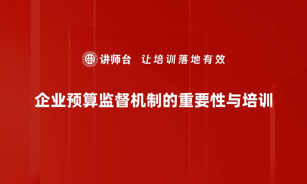 文章优化预算监督机制提升财务透明度的重要性的缩略图