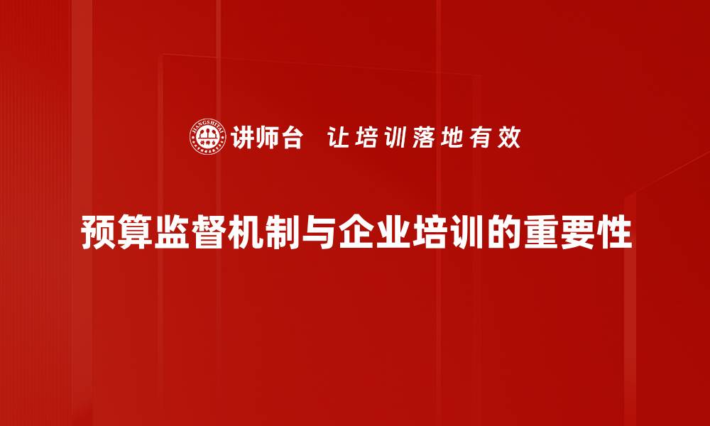 文章优化预算监督机制提升财务透明度与效率的缩略图