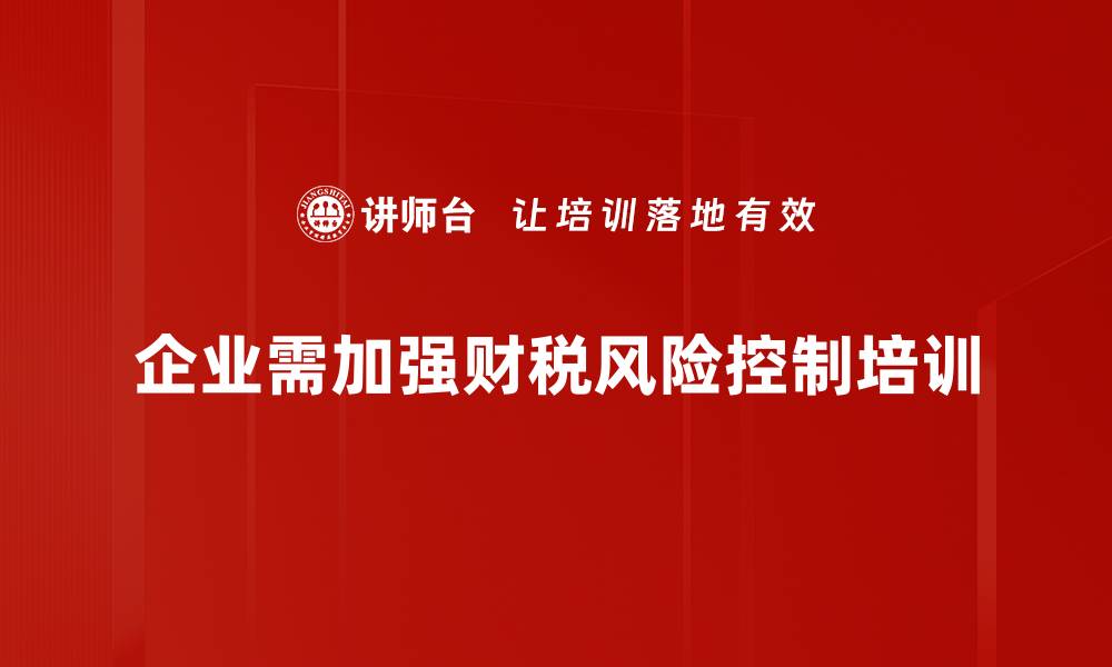 文章有效财税风险控制策略助力企业稳健发展的缩略图