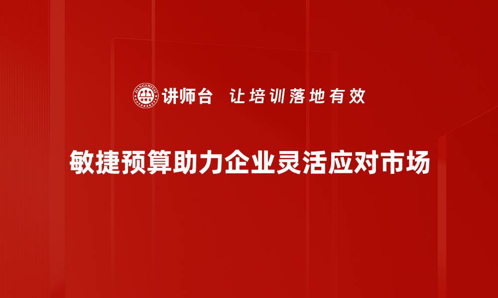 文章敏捷预算：企业如何灵活应对财务挑战与机遇的缩略图