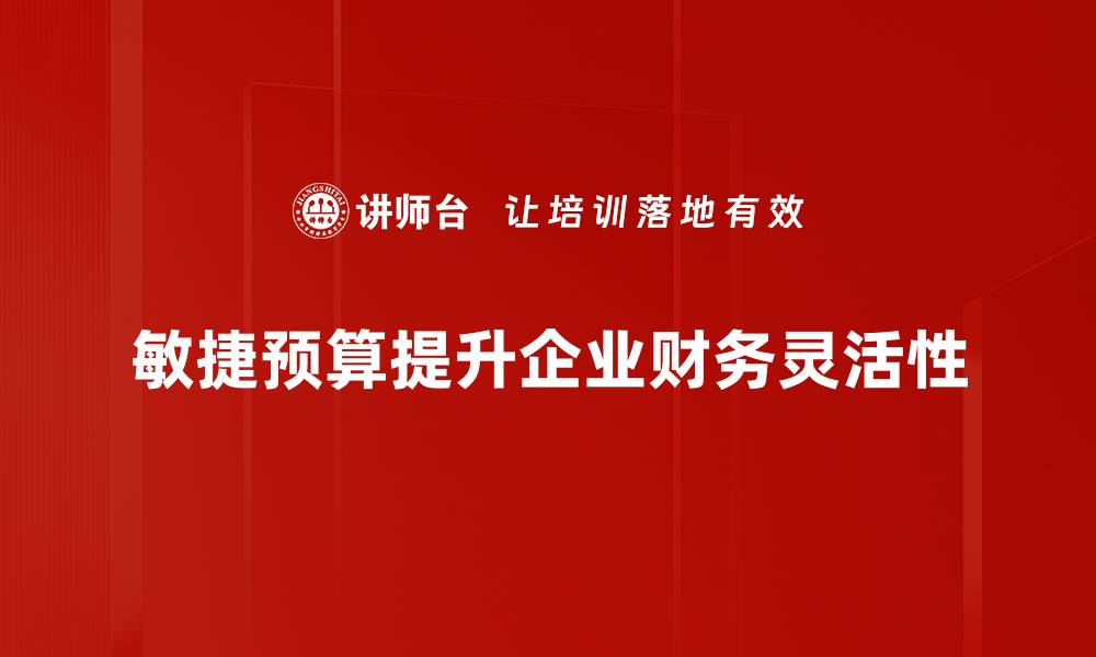 文章敏捷预算：提升企业财务灵活性的全新策略的缩略图