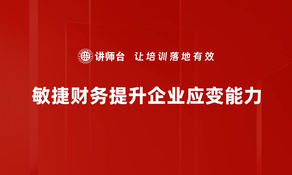 文章提升企业效率的敏捷财务管理新策略的缩略图