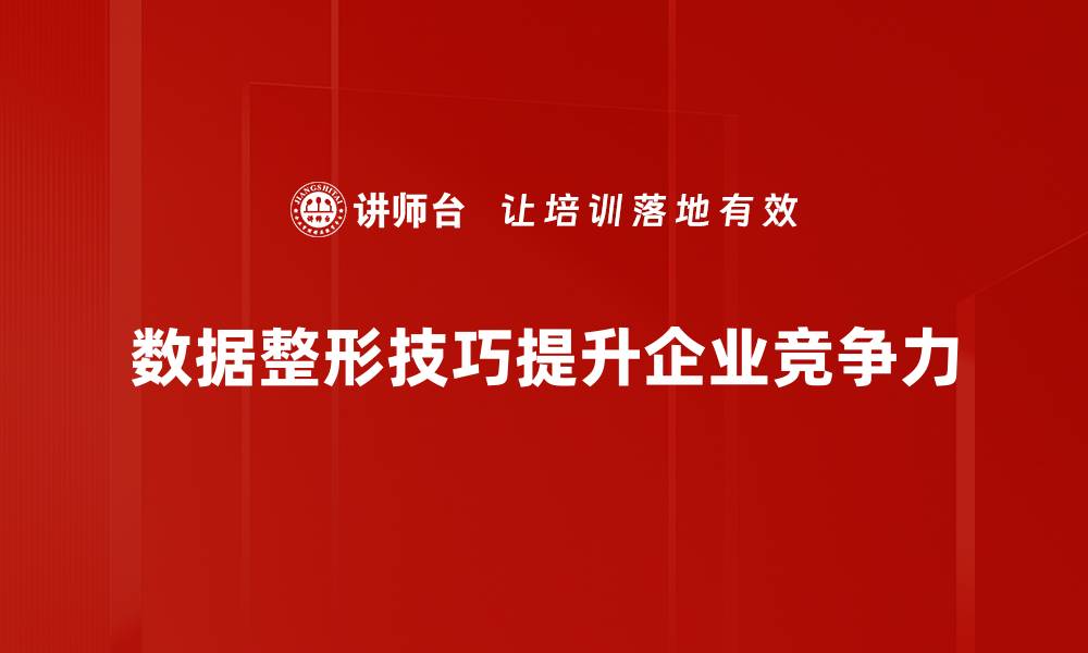 数据整形技巧提升企业竞争力