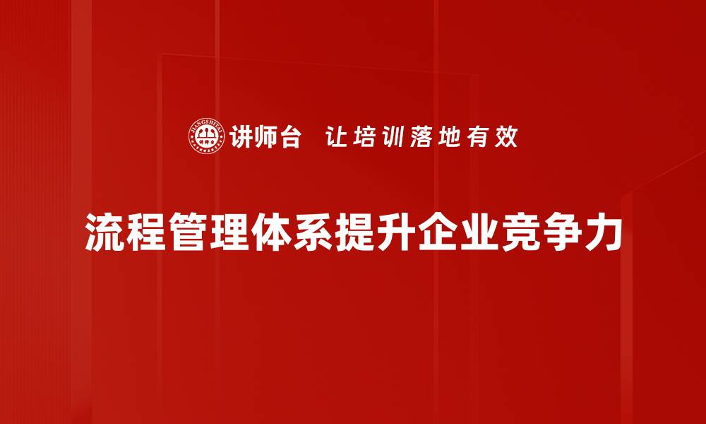 文章提升企业效率的流程管理体系全解析的缩略图