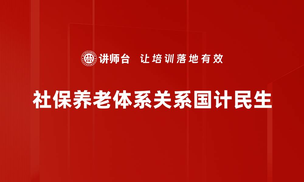 文章探索社保养老体系的未来发展与挑战的缩略图