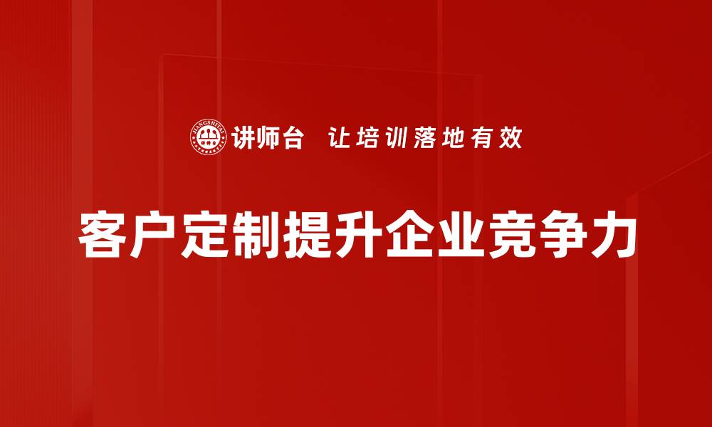 文章提升客户满意度，探索客户定制服务的魅力与价值的缩略图