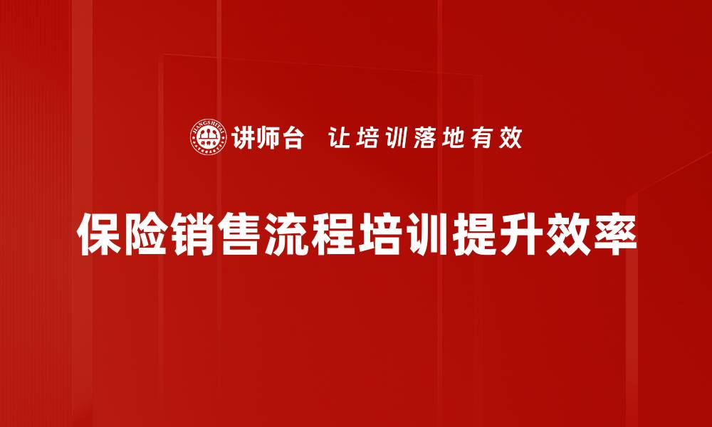 保险销售流程培训提升效率