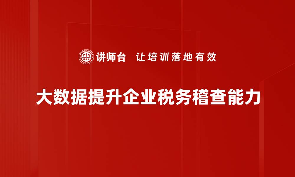 大数据提升企业税务稽查能力