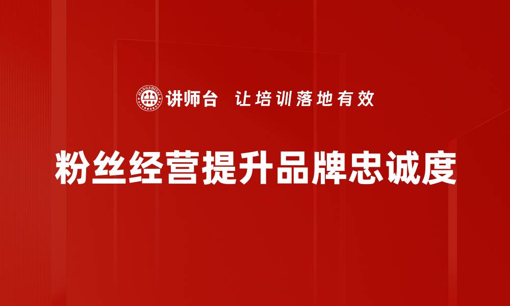 文章有效粉丝经营策略，助你快速提升品牌影响力的缩略图