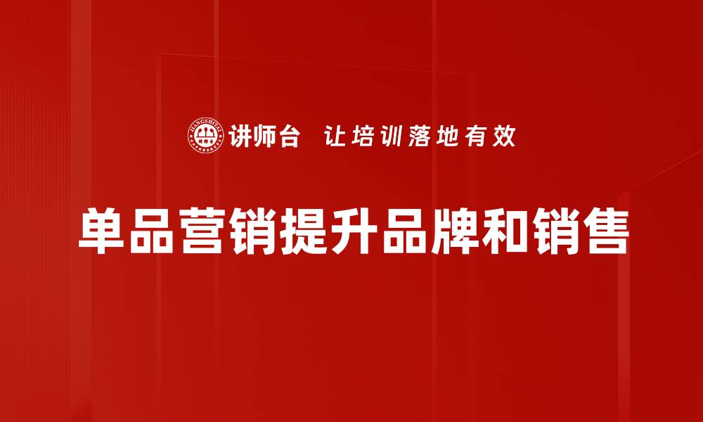 文章单品营销策略揭秘，如何提升产品销量与品牌知名度的缩略图