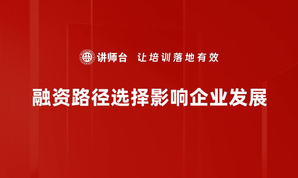 文章探索多元融资路径，助力企业快速成长的缩略图