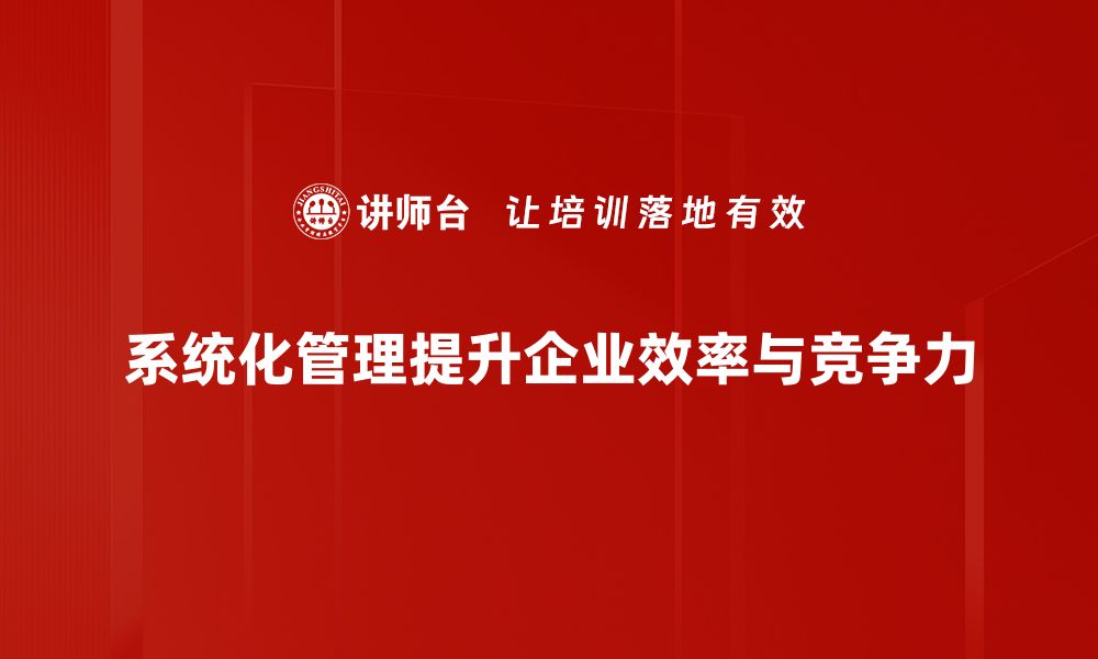 系统化管理提升企业效率与竞争力