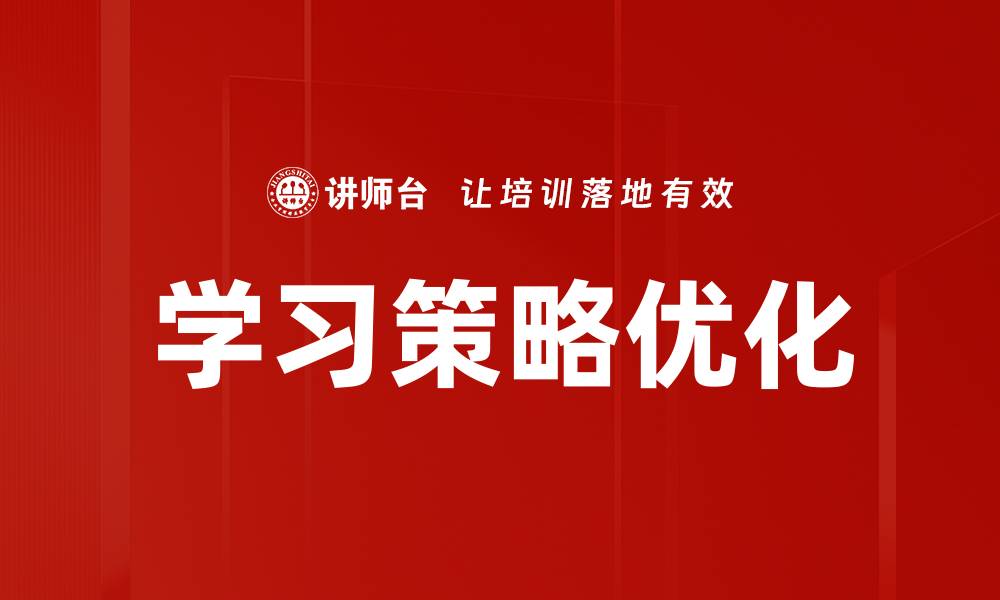 学习策略优化