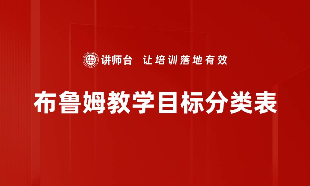 文章布鲁姆教学目标分类表的缩略图