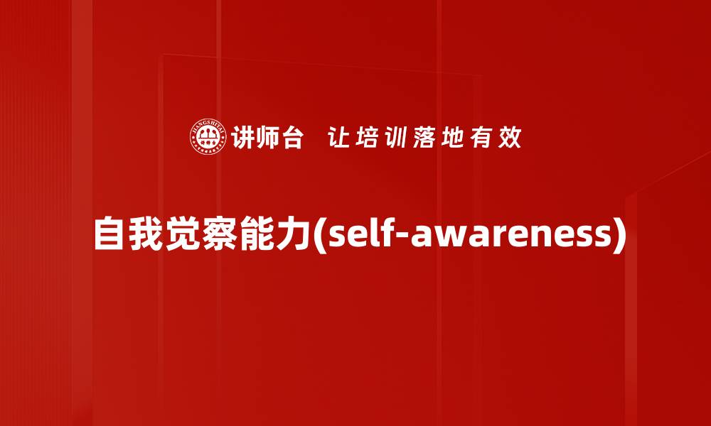 自我觉察能力(self-awareness)