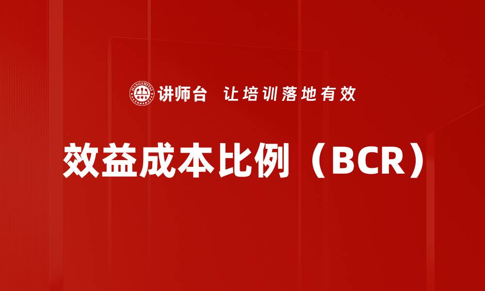 效益成本比例（BCR）