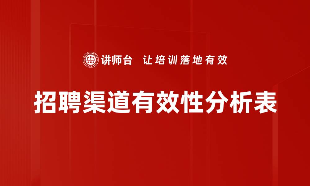 招聘渠道有效性分析表