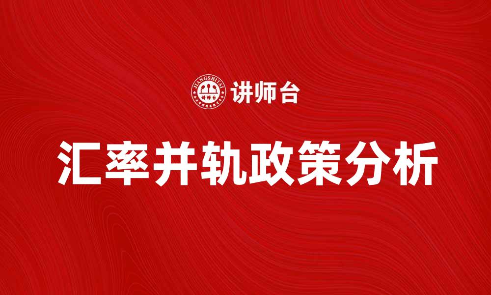 汇率并轨政策分析