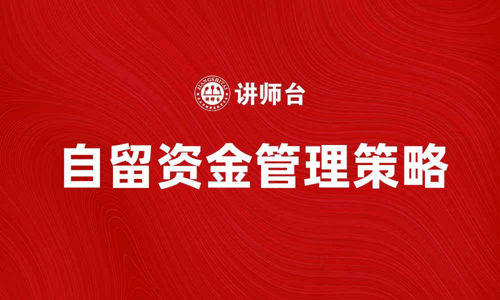 文章企业自留资金如何有效管理与运用策略解析的缩略图