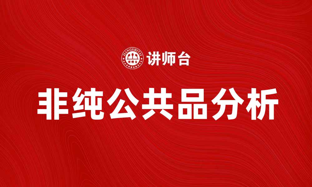 非纯公共品分析