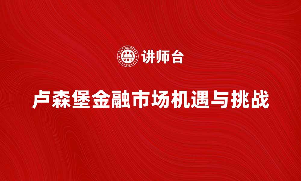 文章卢森堡金融市场的机遇与挑战解析的缩略图