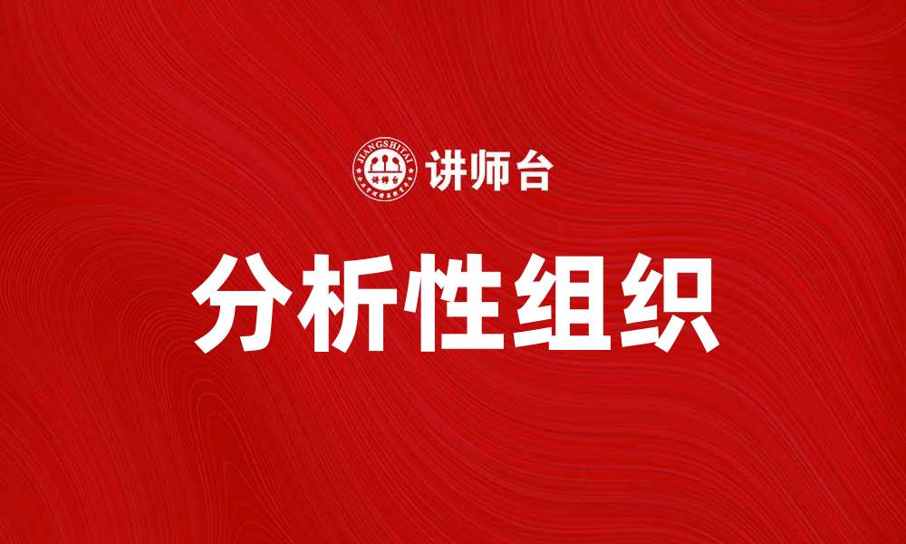 文章如何提升企业效率：分析性组织的重要性与实践技巧的缩略图