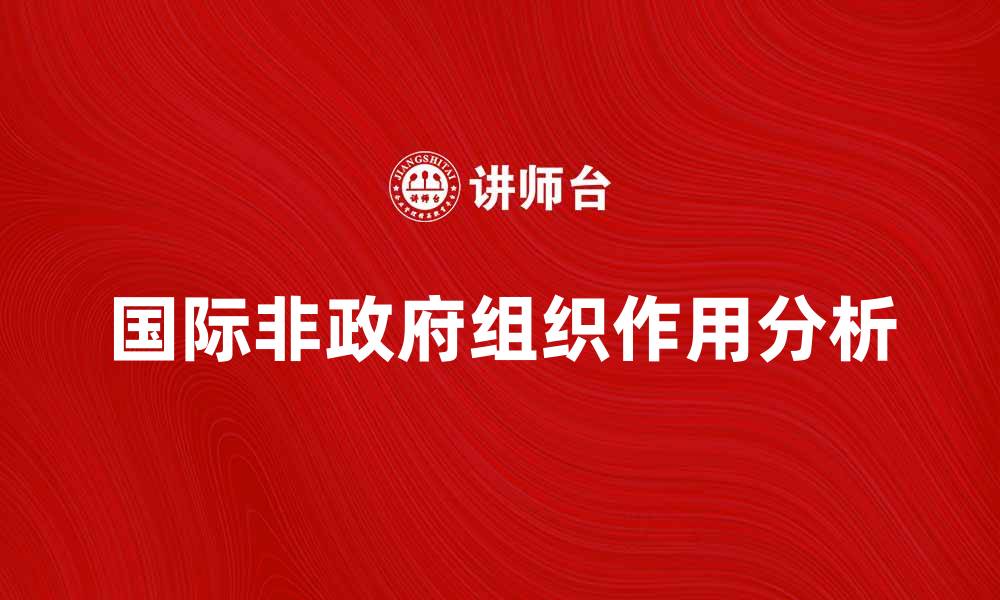 文章国际非政府组织在全球发展的重要作用解析的缩略图