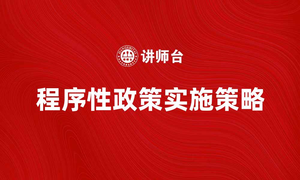 程序性政策实施策略