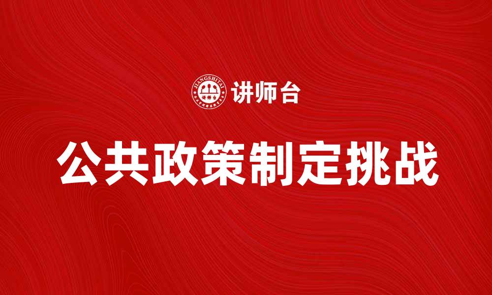 公共政策制定挑战