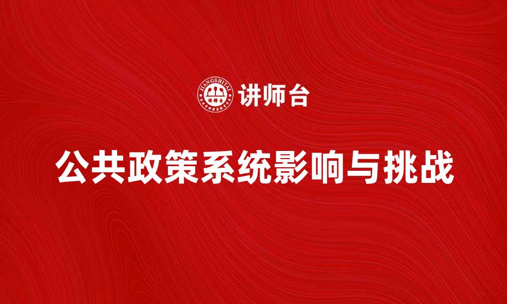 公共政策系统影响与挑战