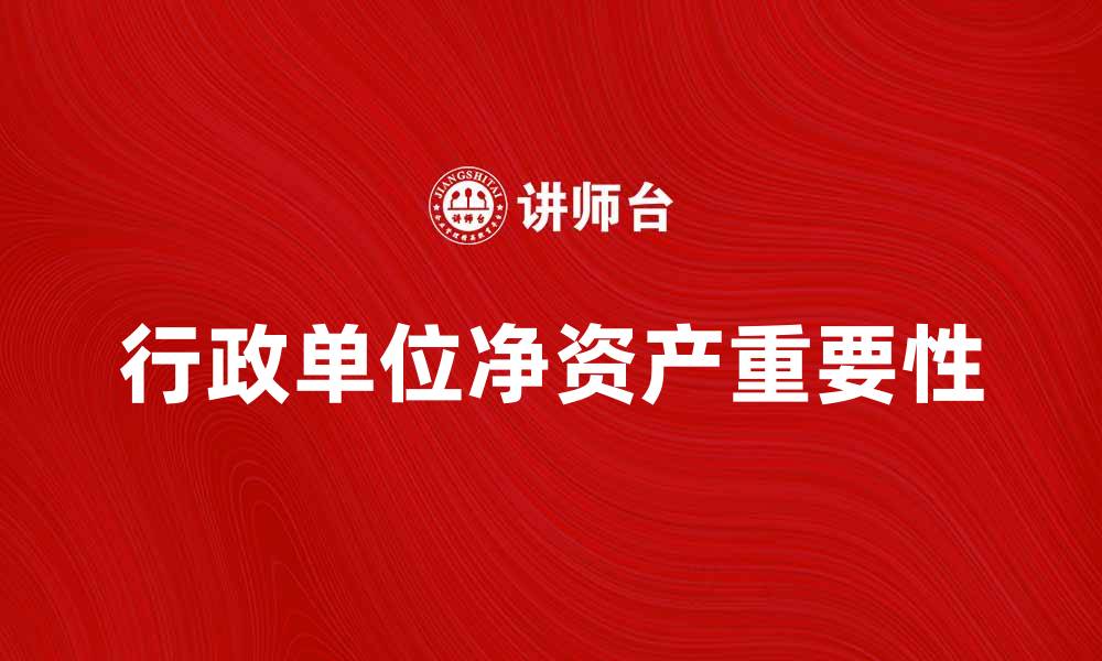 文章解析行政单位净资产的重要性与影响因素的缩略图
