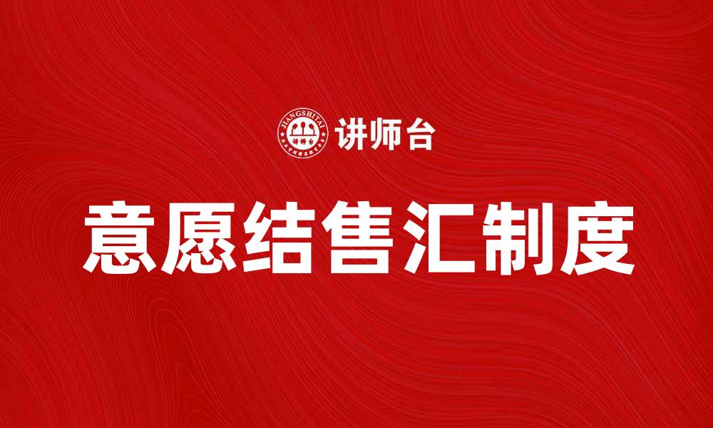 文章意愿结售汇制度对企业外汇风险管理的影响解析的缩略图