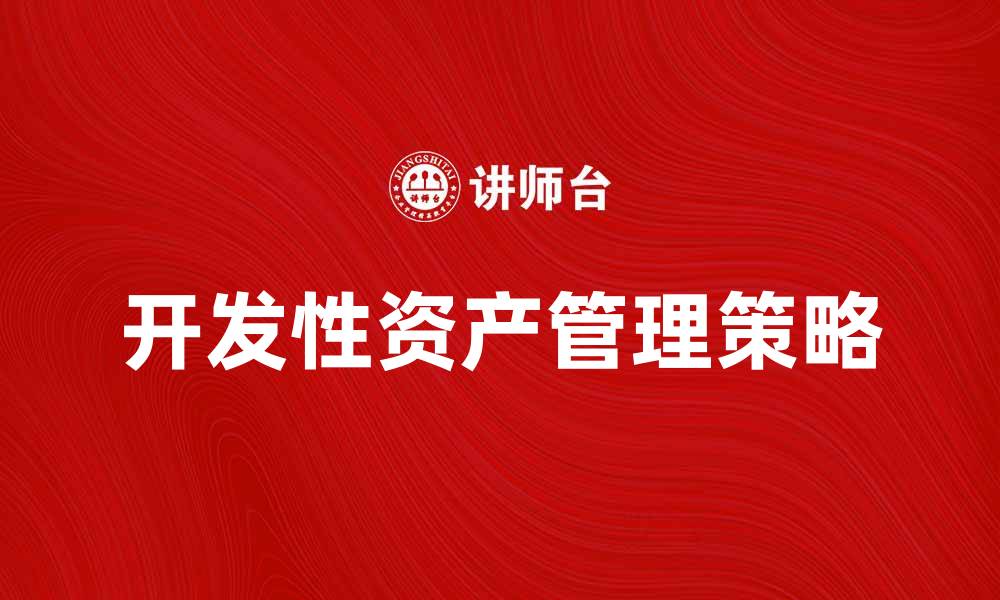 文章开发性资产在企业成长中的重要作用与策略分析的缩略图