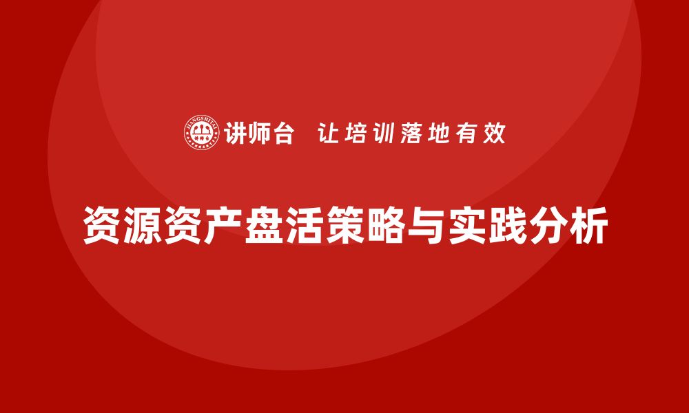 文章全面解析资源资产盘活的策略与实践方法的缩略图