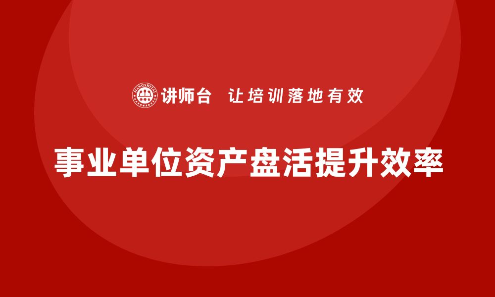 文章事业单位资产盘活的有效策略与实践经验分享的缩略图