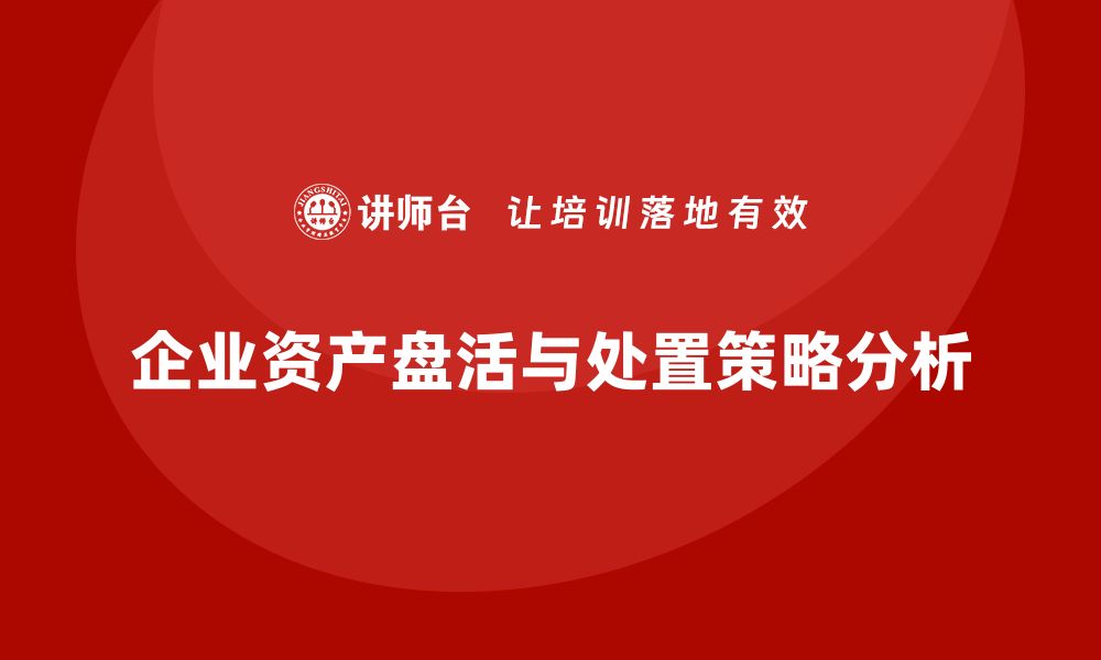 文章提升资产价值的有效盘活处置方案解析的缩略图