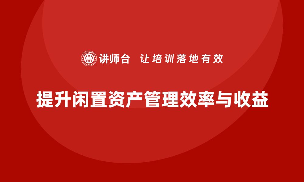 提升闲置资产管理效率与收益