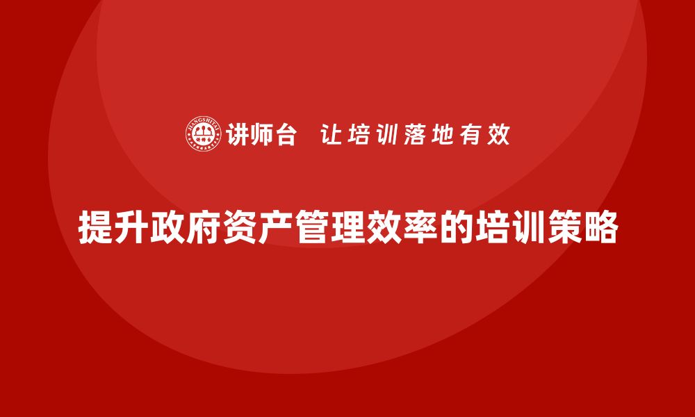 文章提升政府资产管理效率的盘活培训分享的缩略图